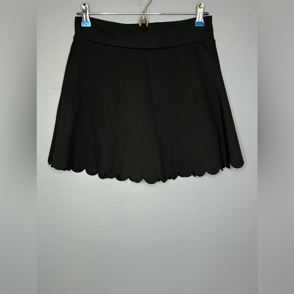 J Crew Skort Womens S Black Scallop Hem Stretch Pull On Mini Active Pickleball